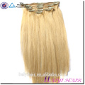 Pleine tête ensemble 18inch Clip dans l&#39;extension de cheveux humains, Remy indien en gros 200g simple brin clip extension de cheveux